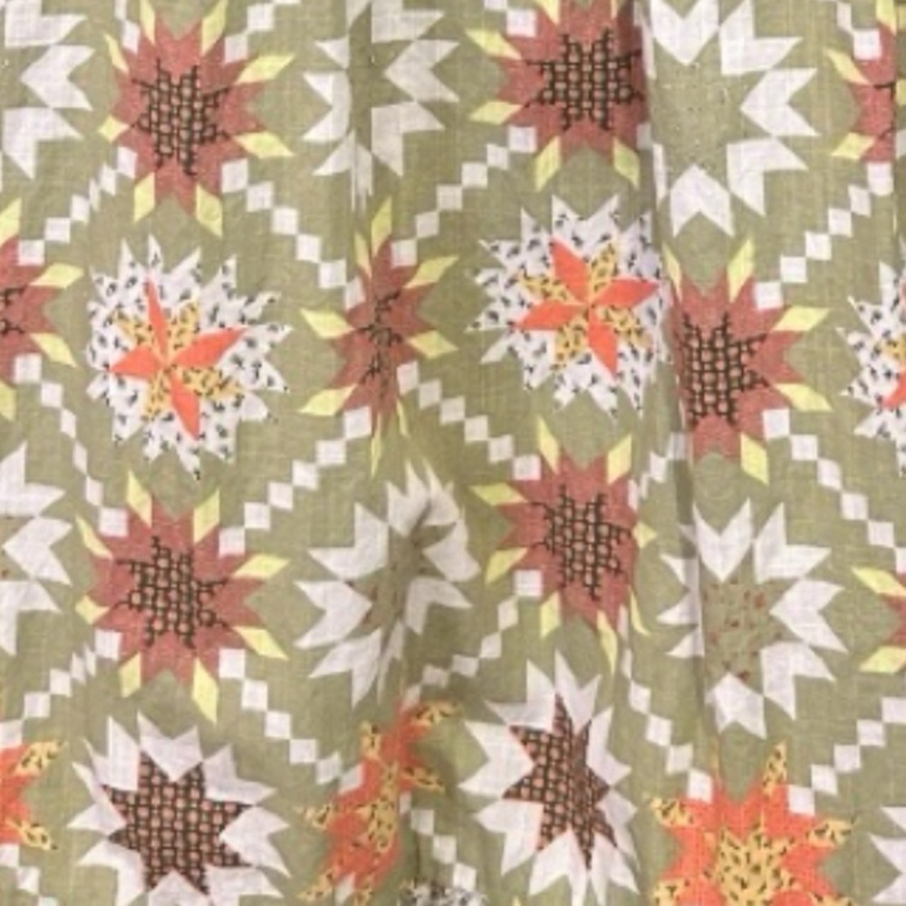 Universal Thread Green Orange Quilt Pattern Maxi … - image 6